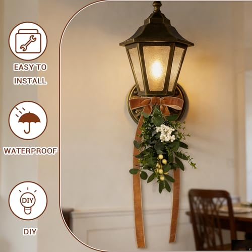6-Piece Artificial Eucalyptus Teardrop Swags, 12-Inch Farmhouse Wall Decor