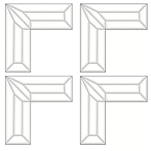 4" x 4" Beveled Glass Corner Cluster - 2 Pieces