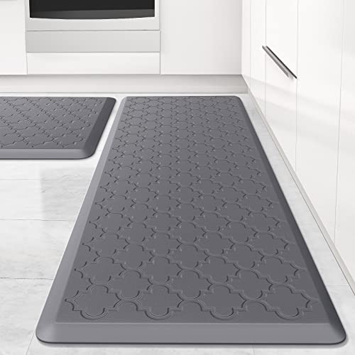 2 PCS Cushioned Anti-Fatigue Kitchen Mat Set, 0.47-Inch Thick Memory Foam