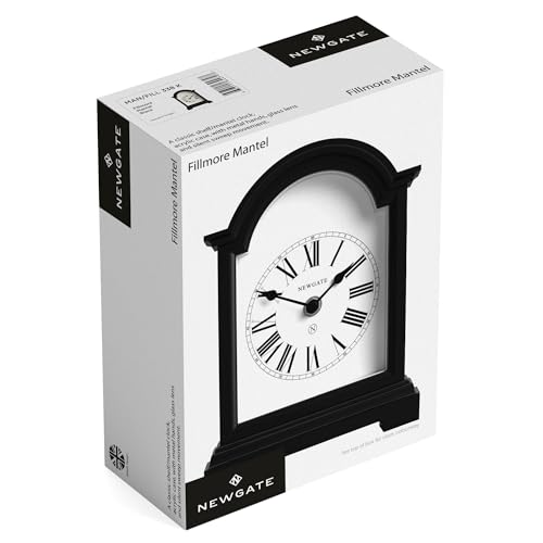 Arch Top Mantel Clock, Silent Quartz Desk and Shelf Clock, Black