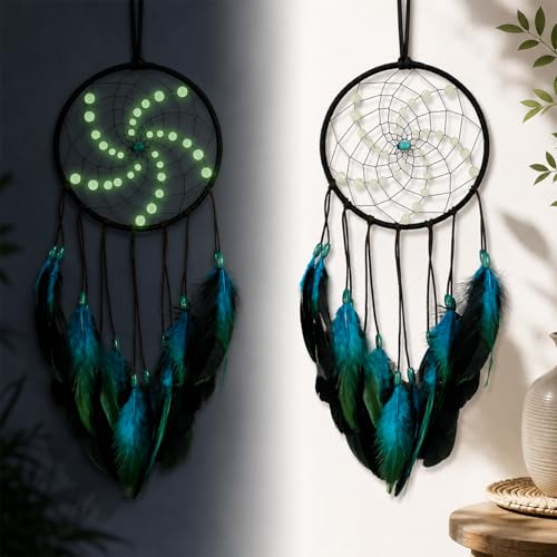 Luminous Handmade Dream Catcher Wall Hanging Decor with Glow Beads