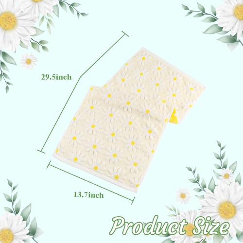 Floral Daisy Cotton Hand Towels - 2 Pack Decorative Farmhouse Bathroom Towels