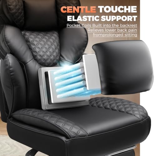 Big and Tall Reclining Office Chair with Footrest & Lumbar Support