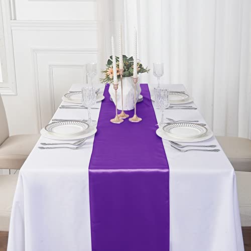 6-Pack Satin Table Runners 12 x 108 Inches for Weddings and Parties