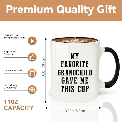 My Favorite Grandchild Gave Me This Ceramic Coffee Mug Gifts - White-Grandchild (12oz) Grandpa Grandma Cup