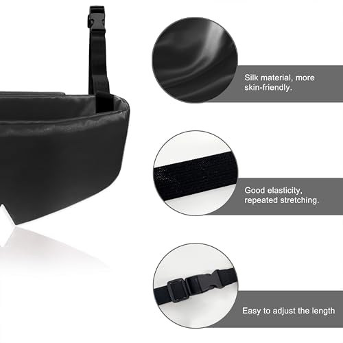 Travel Pillow Set with Head Strap & Silk Eye Mask for Comfort