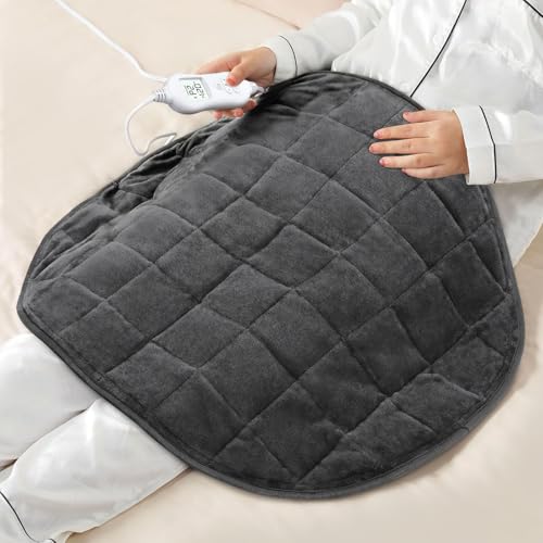 5lbs Weighted Heating Pad with 6 Heat Settings & Timer - Grey