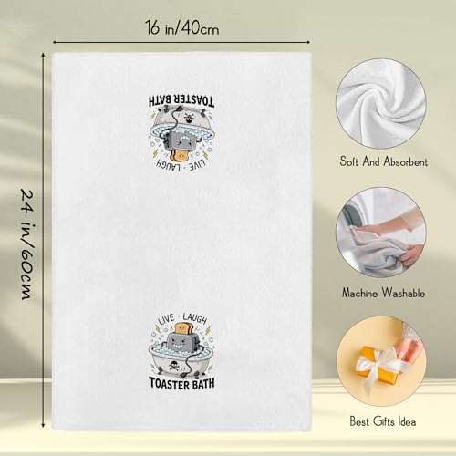 Toaster Bath Funny Kitchen Dish Towels - Live Laugh Decor, 16x24 Inch