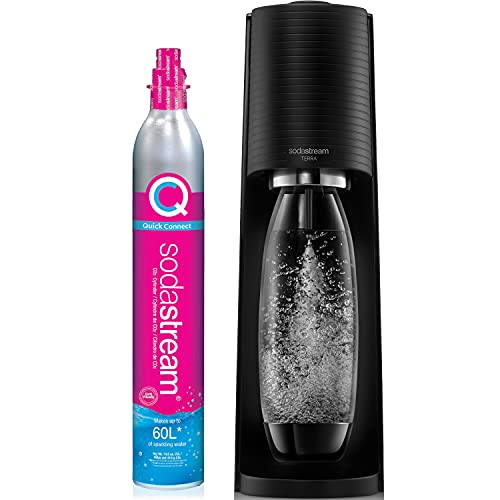 Sparkling Water Maker Bundle with 2 CO2 Cylinders & 3 Bottles - Black