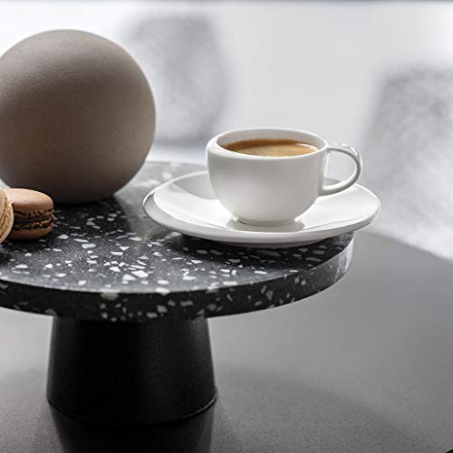 Villeroy & Boch NewMoon 5-Inch Modern Espresso Saucer, Premium Porcelain, Dishwasher Safe, White - Set of 1