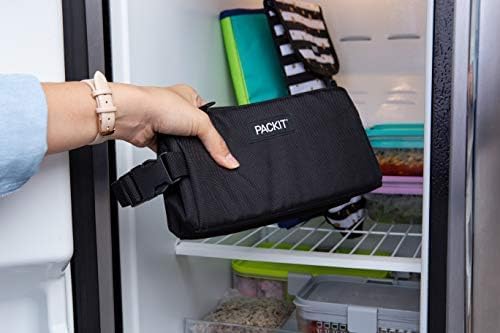 Freezable Insulated Snack Box Collapsible Mini Lunch Cooler, Black