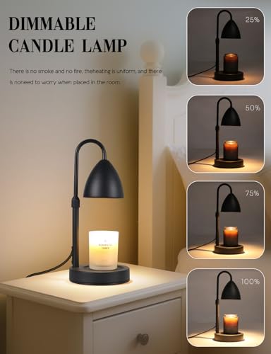 Dimmable Candle Warmer Lamp with Timer - Height Adjustable Wax Melter