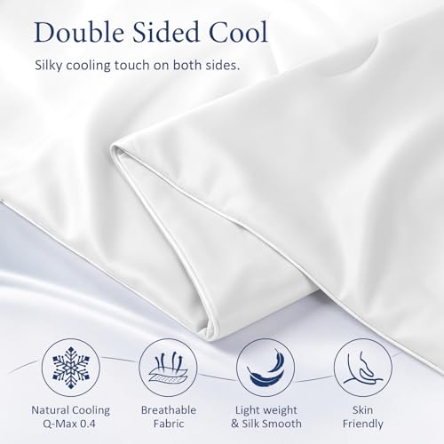 Double-Sided Cooling Comforter for Hot Sleepers - Queen 90x90, Arctic White