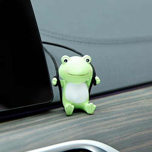 Cute Swinging Frog Car Rear View Mirror Hanging Ornament Interior Decor