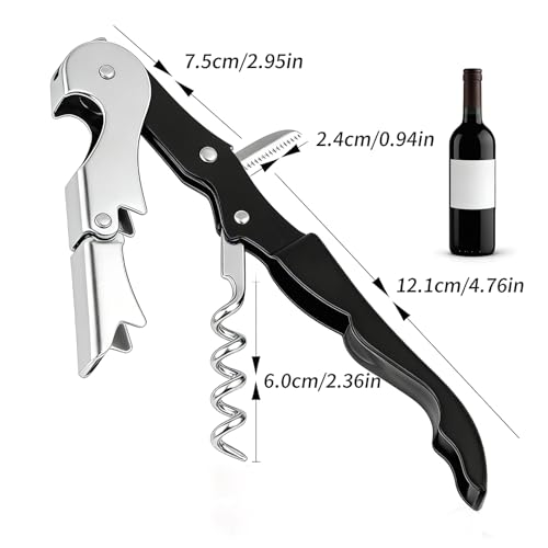 Bayyeskey 3-Pack Waiter's Corkscrew Wine Bottle Opener Set Stainless Steel