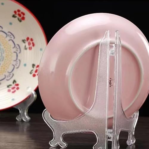 6-Inch Clear Plastic Easel Stands for Pictures and Plates - 12 Pack