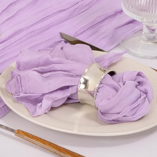 Set of 100 Lilac Purple Gauze Cloth Napkins 21x21 Inch Rustic Table Decor