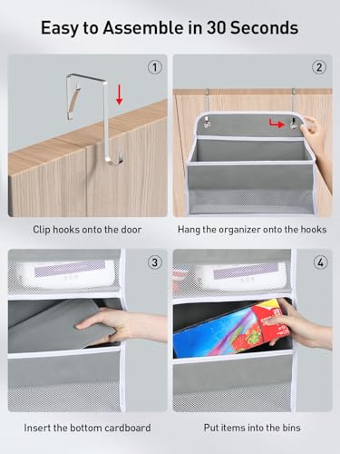 Over the Door Hanging Organizer with 10 Pockets and Sturdy Shelves