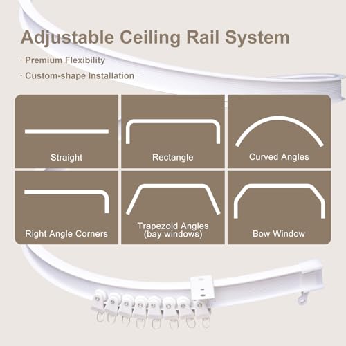 Blackout Room Divider Curtain Set with Flexible Ceiling Track - 100x84 in