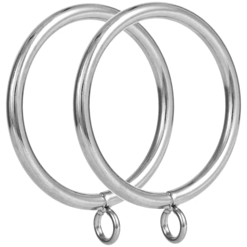 2-Inch Metal Curtain Rings with Eyelets for 1.5-Inch Rods, 42-Pack