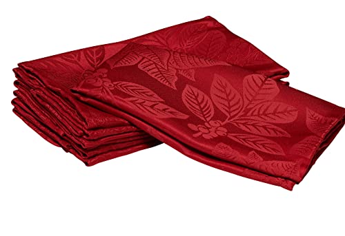 Kadut 70 x 120 Inch Christmas Tablecloth Poinsettia Leaf Red Holiday Decor