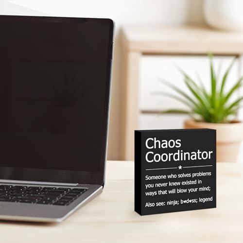 Chaos Coordinator Gifts Wooden Box Sign 5in x 5in x 1.1in, Xiahuyu 003