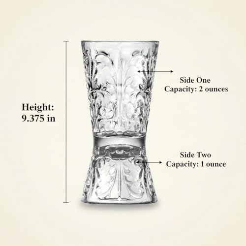 1930s Paris Crystal Double-Sided Cocktail Jigger - Elegant Bar Tool Gift