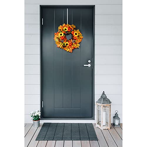 15 Inch Over the Door Wreath Hangers - 2 Pack White Metal Front Door Hooks