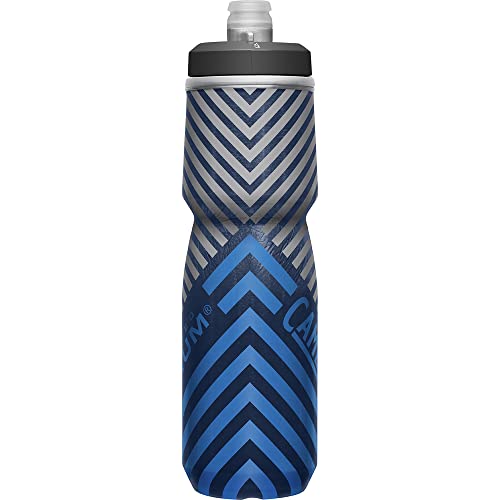 CamelBak Podium Chill 24oz Insulated Bike Water Bottle Navy Blue Stripe