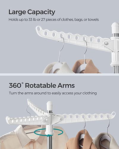 Foldable Stainless Steel Clothes Drying Rack with 3 Rotatable Arms