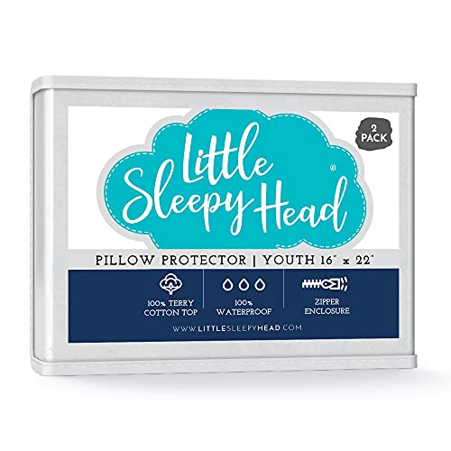 Waterproof Pillow Protectors (2-Pack), Soft Terry Cotton Zippered Covers