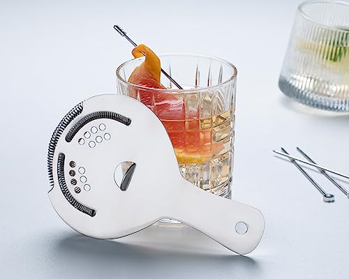 Derrison Hawthorne Stainless Steel Cocktail Strainer with High-Density Spring - Professional Bartender Bar Tool