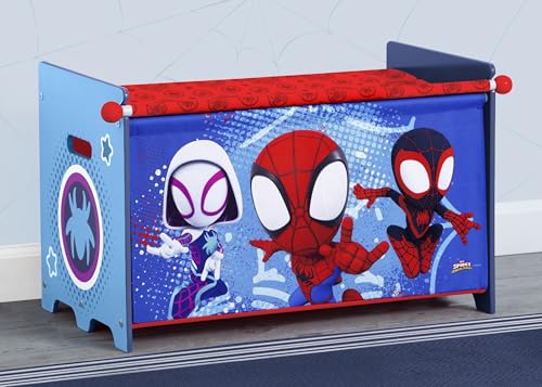 Spider-Man Toy Box with Retractable Lid - Durable Wooden Storage Chest