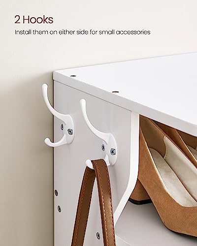 7-Tier Vertical Shoe Rack, Narrow Slim Storage Organizer with Hooks