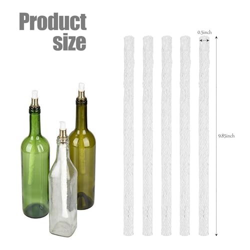 5 Pack Fiberglass Replacement Wicks for Tiki Torches and Oil Lamps