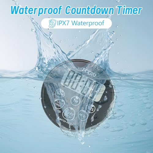 Digital Waterproof Shower Timer and Clock with Magnetic Back and Stand