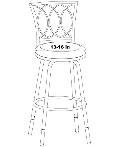 Round Bar Stool Seat Covers - 4PCS Stretch Chair Covers (13-16 Inch, Black)