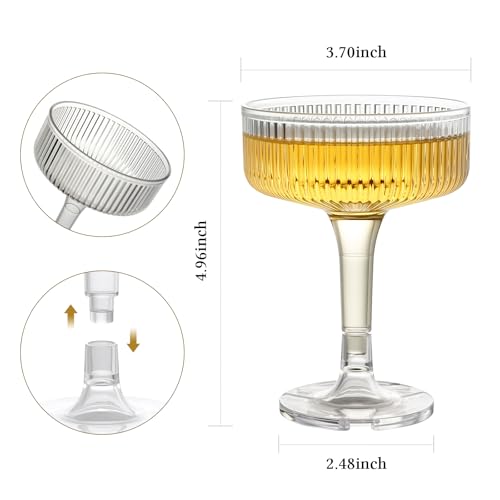 Goodluck 4-Tier Champagne Tower Set - 20 Clear Plastic Flutes 7oz, Variation 20 / Clear