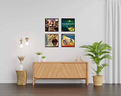 6-Pack High Gloss Vinyl Record Album Frames, 12.5x12.5 Inch Black Display