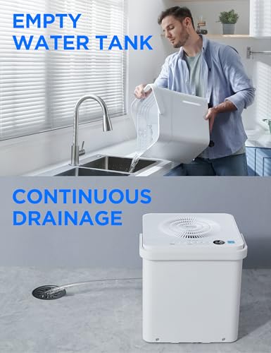 Smart Cube 20 Pint Dehumidifier with Drain Hose for Basements and Homes