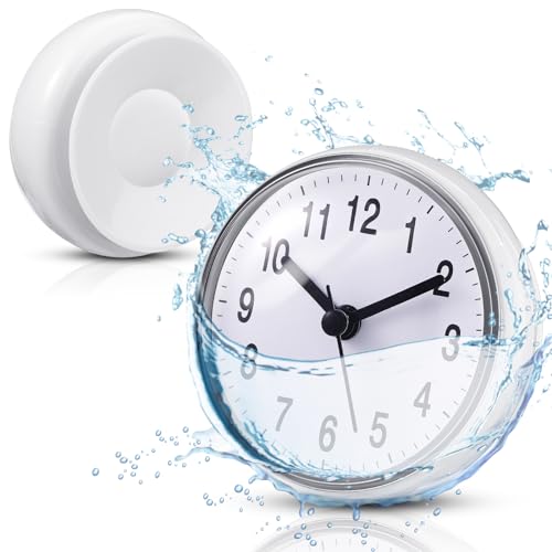 Waterproof Bathroom Wall Clock with Suction Cup, 3-Inch Small Digital Clock