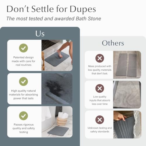 Diatomaceous Earth Stone Bath Mat - Non-Slip Quick-Dry Shower Mat