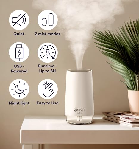 Portable Cool Mist Ultrasonic Humidifier with Auto Shut Off 250ml