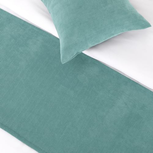 AMBERIS Modern Chenille Bed Runner, Decorative Bed Scarf for Home & Hotel