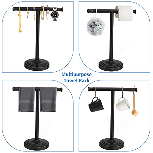 Oil Rubbed Bronze Hand Towel Holder Stand, 13-Inch Countertop Towel Rack
