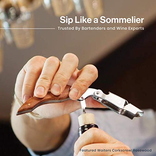 Professional Waiter's Wine Opener & Corkscrew with Foil Cutter - Rosewood