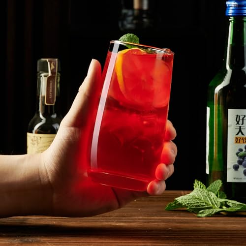 PARACITY 4 Pack Highball Glasses 12oz Set - Clear Tall Water & Cocktail Tumblers