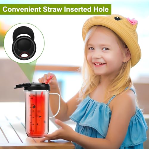 22oz Blender Replacement Cups with Cross Blade and To-Go Lids - 5 Piece Set