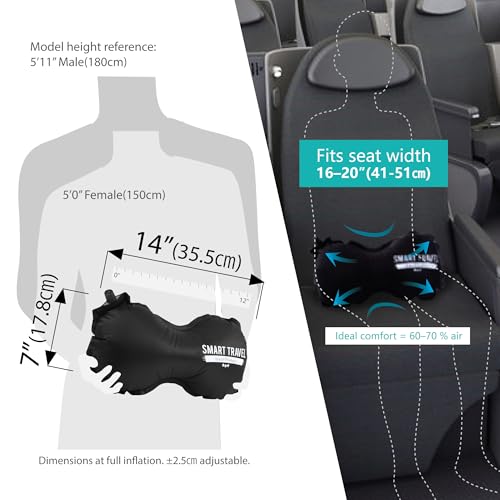 Inflatable Lumbar Support Travel Pillow for Airplane & Office