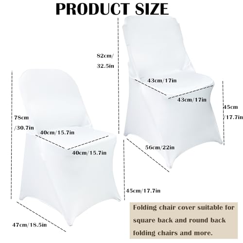 40PCS Waterproof Folding Chair Covers - Stretch Spandex for Events